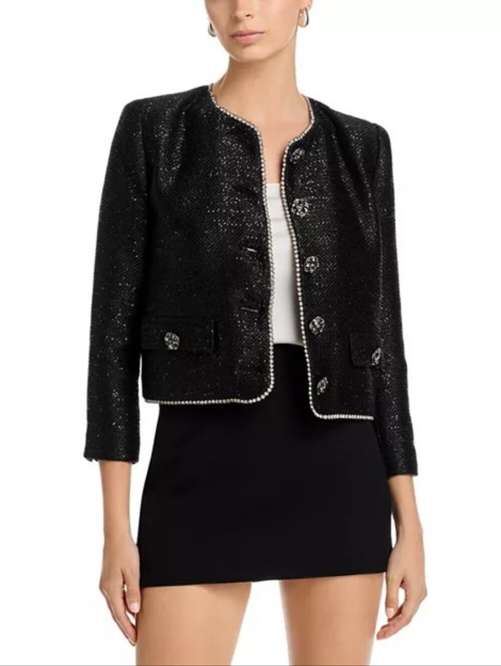 L'Agence Zell Sequined Tweed Jacket $895 Size 2 NWOT
